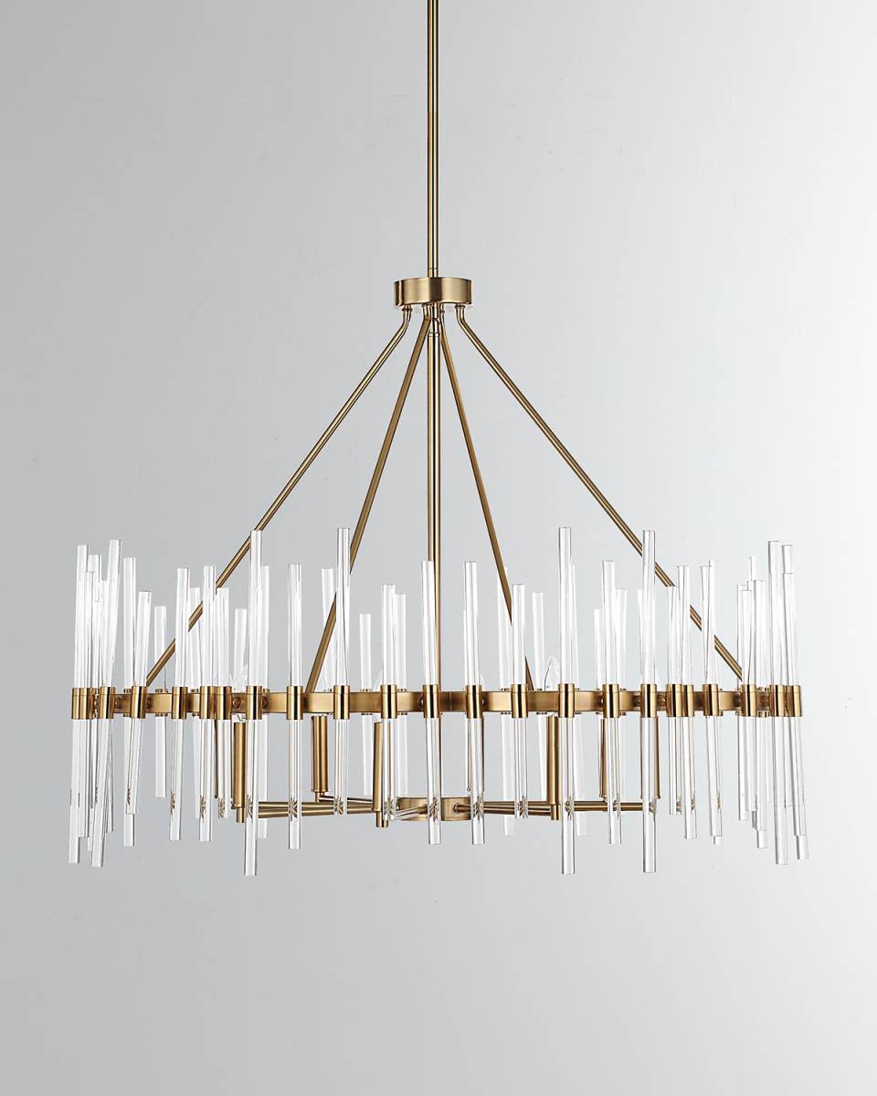Crystal Stick 39" 8-Light Chandelier